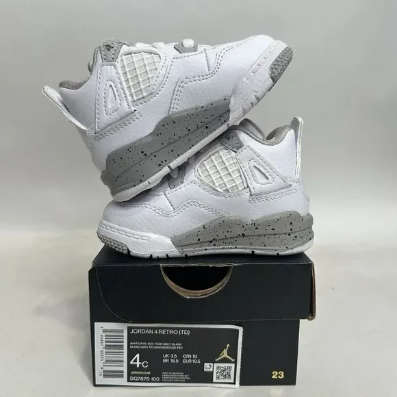 Nike Air Jordan 4 Retro TD “White Oreo” 2024 - Picture 3 of 5